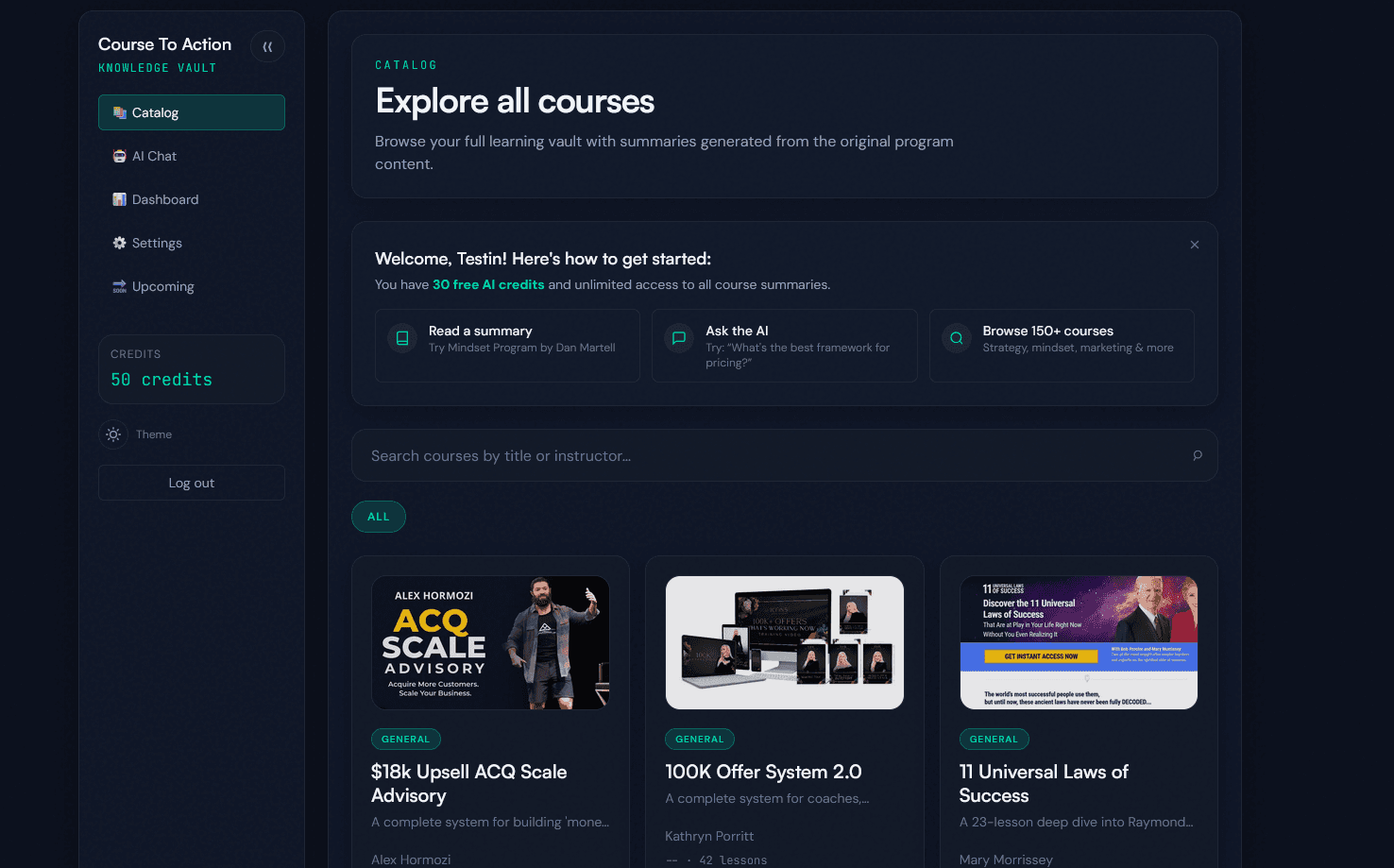Course To Action — Explore 150+ premium business courses with structured summaries